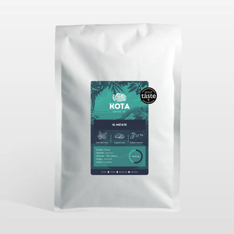 Kota coffee package with a label on a white background