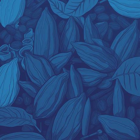 Blue leaf pattern on a blue background